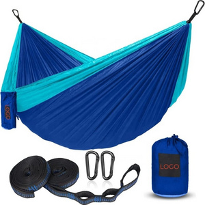 Camping Hammock for 1-2 People with Tree Straps, Lightweight Portable Nylon Parachute Hammock for Hiking Backpacking