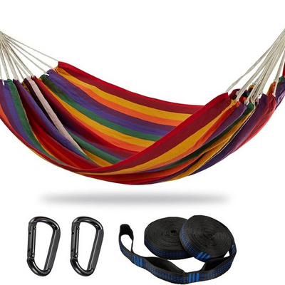 Durable Outdoor  camping cotton canvas Hammock for backpacking hiking swing portable hammock