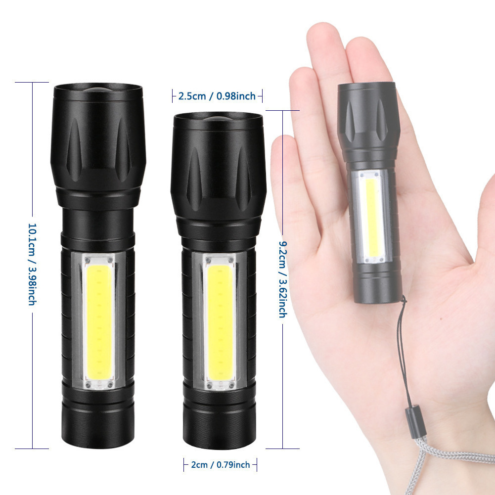 Mini Aluminum Alloy Mini Flood light Torch COB Led USB Rechargeable Torch Customized Logo Zoom Flashlight