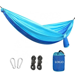 outdoor hiking 210T Nylon Portable swing hanging Parachute Camping Nylon Tent Hammock bed with tree strap