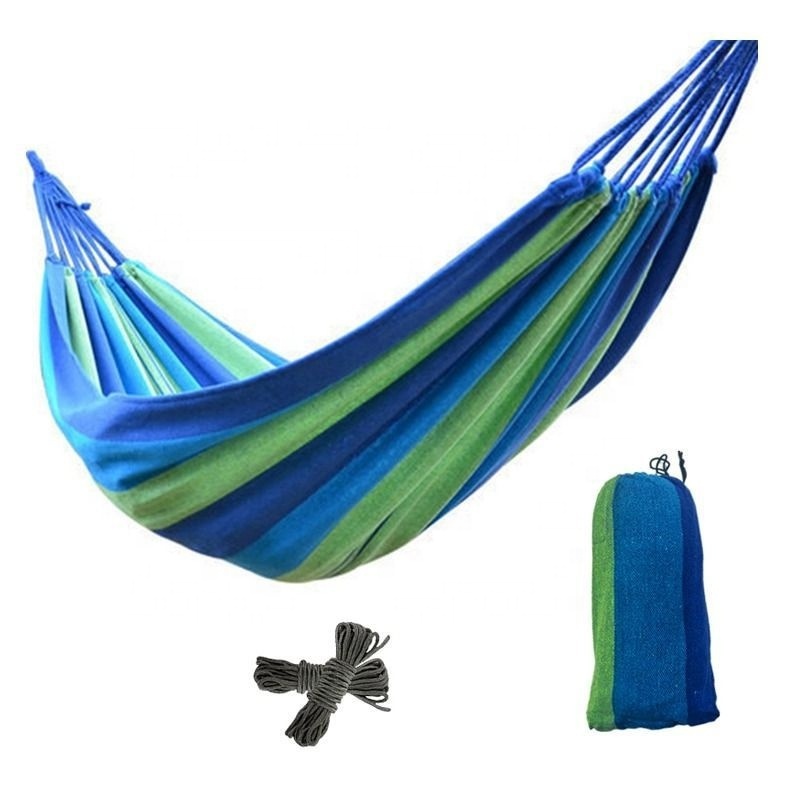 LOW MOQ Fast Delivery Custom Double and Single Travel Lightweight Camping Canvas Hammock Bed Outdoors