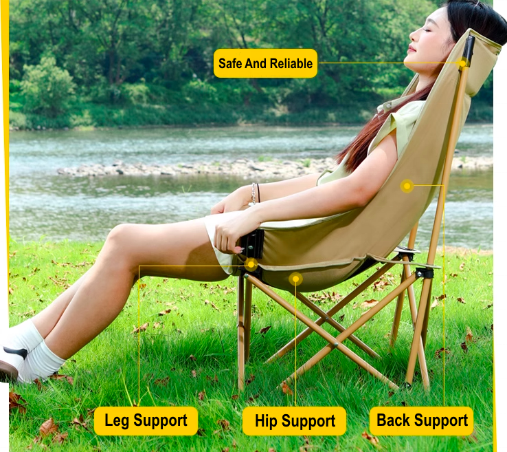 New Design High Back Folding Camping Chair With Cooler Bag Foldable For Outdoor Camping Chair Beach fishing chair