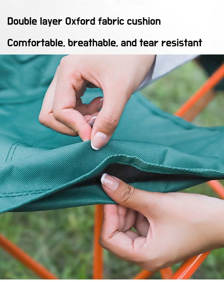 Outdoor Portable Folding Recliner Back Chair Camping Folding Moon Chair Leisure Lunch Rest Beach Chair