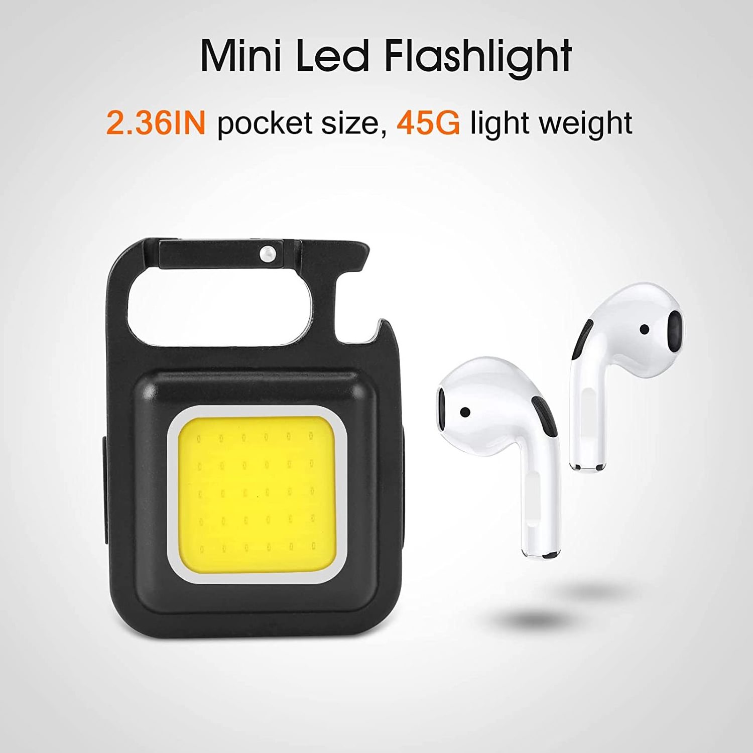 Mini Portable 3 Light Modes Bright USB LED Rechargeable torch Work Light  Pocket Flashlight cob rechargeable Keychain Bulk