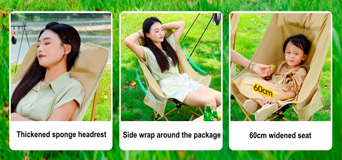 New Design High Back Folding Camping Chair With Cooler Bag Foldable For Outdoor Camping Chair Beach fishing chair