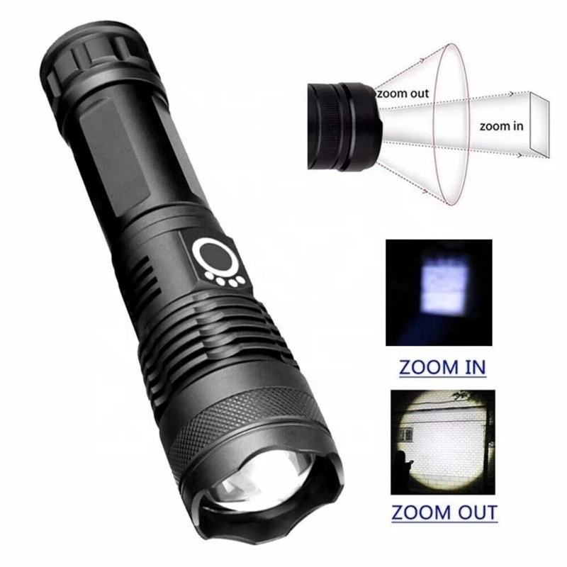 500M Long Range Hand Torch Light Strong Aluminums USB Charging 18650 Rechargeable Powerful Flashlight