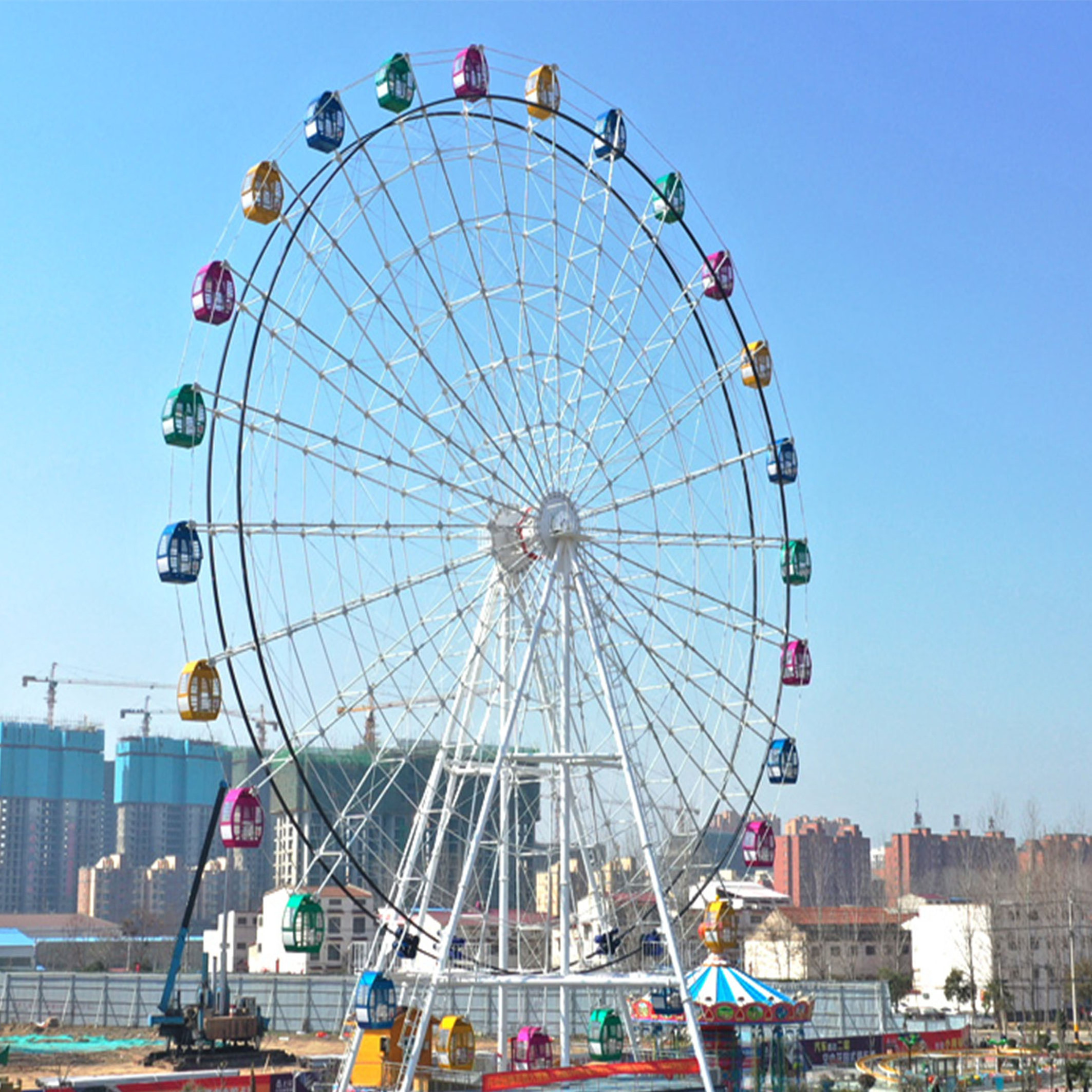 Outdoor Large Amusement Theme Park Playground Rides 88M Ferris Wheel