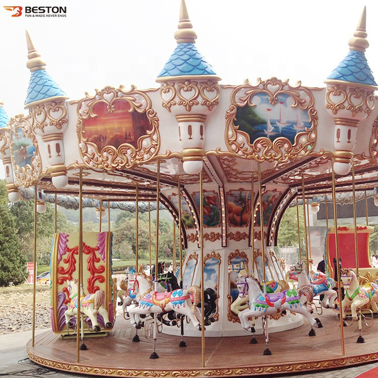 Merry Go Round Carousel  Outdoor Carousel Horse Ride For Kids