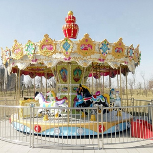 Amusement Equipment Electric Motor Fiberglass Carousel Horse For Kids