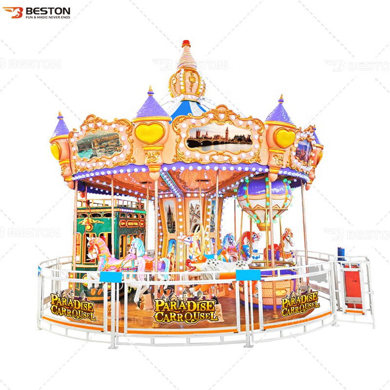 Mini Carousel Commercial 16 Seats Kids Small Horse Carousel For Sale