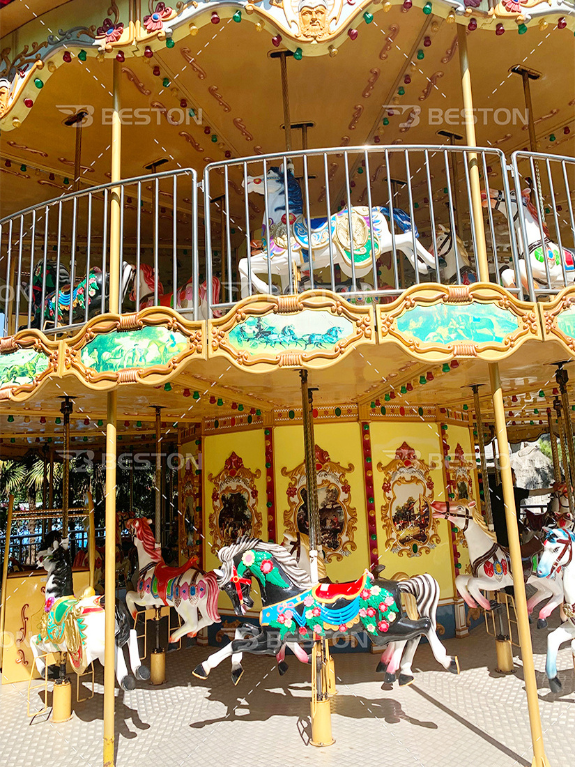 Kids Double Carousel Amusement Park Carousel For Sale