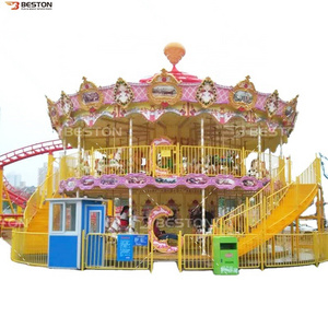 Kids Double Carousel Amusement Park Carousel For Sale