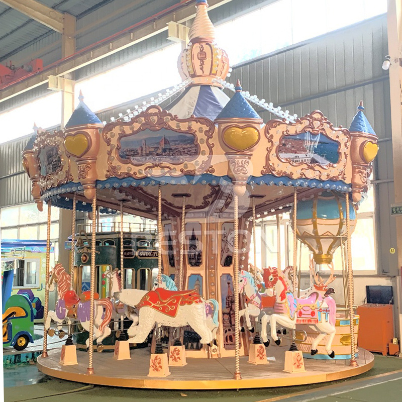 Mini Carousel Commercial 16 Seats Kids Small Horse Carousel For Sale