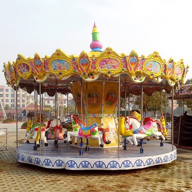 Merry Go Round Carousel  Outdoor Carousel Horse Ride For Kids