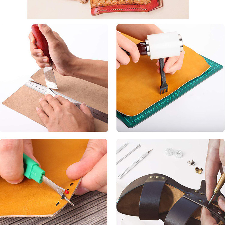 366 Pcs Bundled Hole Punch Leather Working Tools Leather Stitching Tool Kit