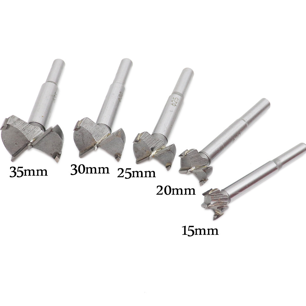 Power Tool Accessories 5 Pcs Solid Center Bit 15-35 Mm Boring Hole Saw Forstner Drill Bits Set For Wood Working