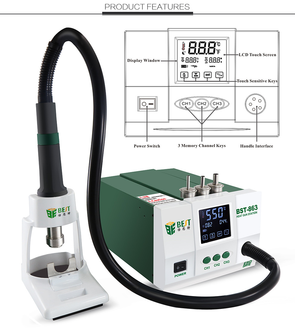 Hot Air Gun 1200W High Power Hot Air Gun Soldering Station Heat Air Gun Station 220V / 110V For SMD Welding Repair Tools