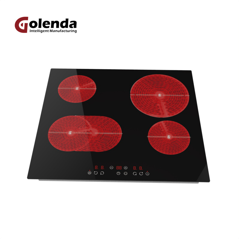 Easy Install Touch Key Prestige Infrared Cooker 4 Burner Smart Cooktop Digit Segment Display Built-in Ceramic Cooktop