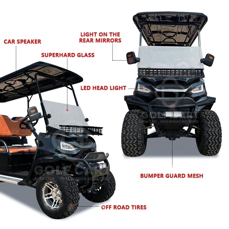 72 volt golf cart electric golf buggy cart with cargo box golf cart with lithium batteries