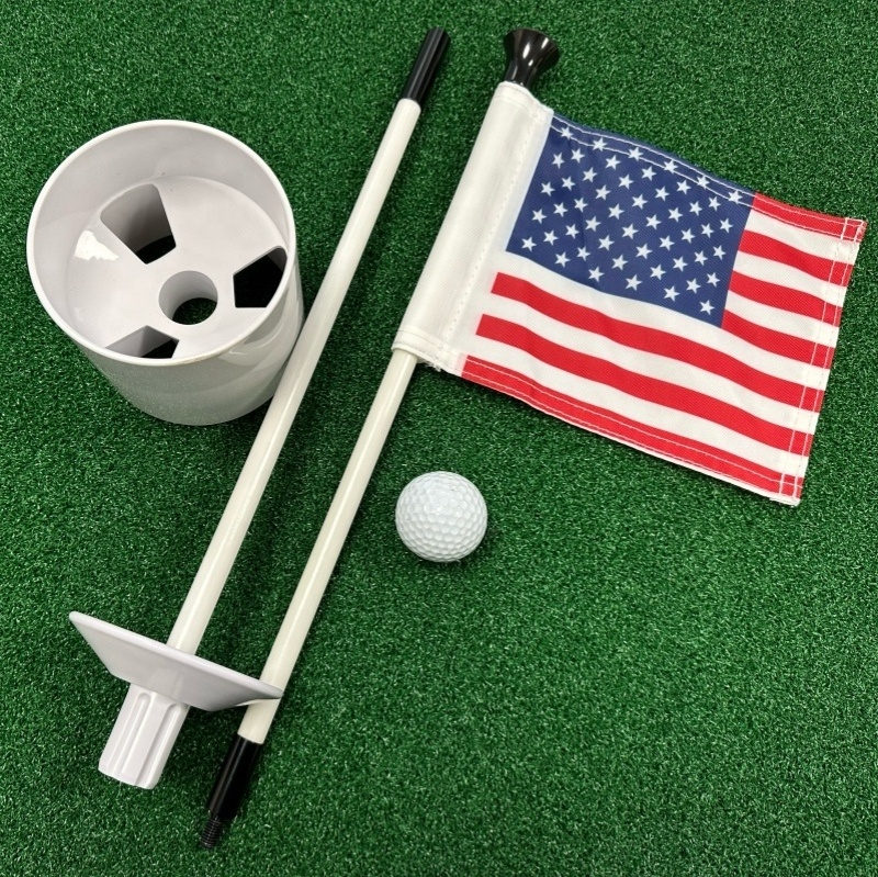 Detachable Golf Hole Cup and Flag for Driving Range Backyard Practicing Putting Green flagpole golf hole