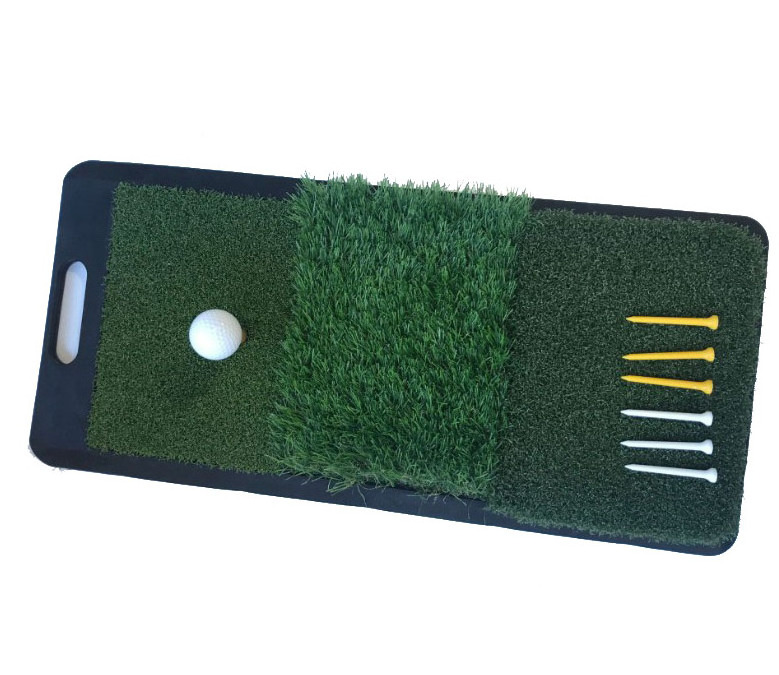 3 different grass in 1 Tri-turf golf mat chipping swing practice