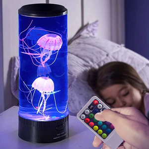 Night LED Christmas Lights Decor LED Jellyfish Lamp for Bedroom USB Lamp RGB Romantic Cylinder Transparent