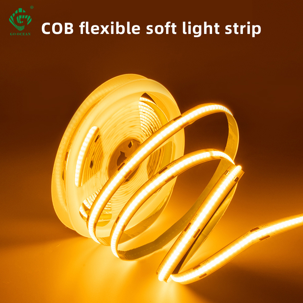 Factory Wholesale 12V 320D 8mm Flexible Tape Light COB Led Strip Lights For Home Office Building