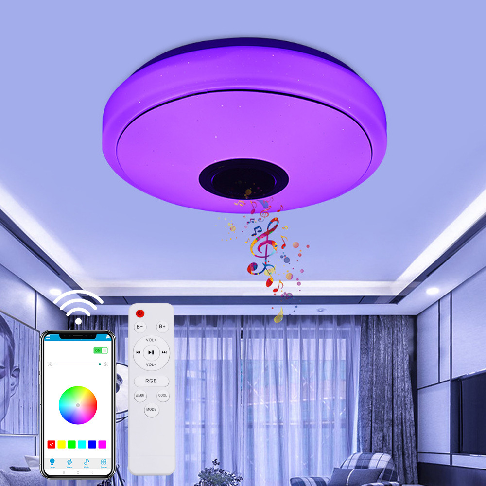 Modern Suspension Wifi Bluetooth Wireless Smart Lamp Round Ceiling Lights For Living Room Bedroom Lamp