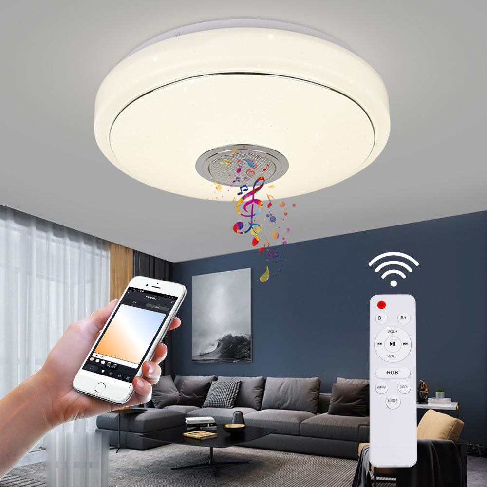 Modern Suspension Wifi Bluetooth Wireless Smart Lamp Round Ceiling Lights For Living Room Bedroom Lamp