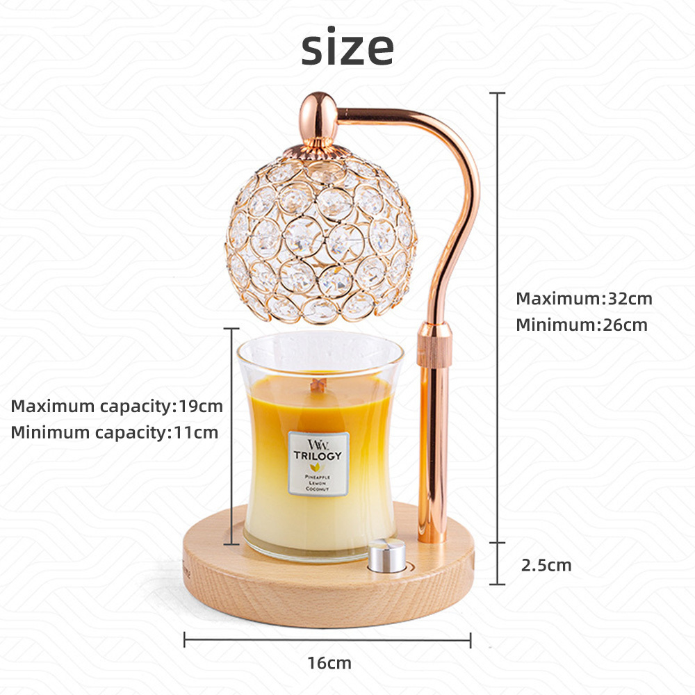 wood led light base melting wax scented burner electric candle warmer lamp decor night light