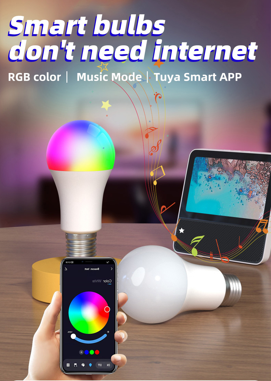 Tuya Alexa Lamp 10w 15w Lightbulb B22 E26 E27 Bulb Lamp Smart Led Bulb Smart Bulb Wifi Rgb AC Luces Led Bluetooth Lamp