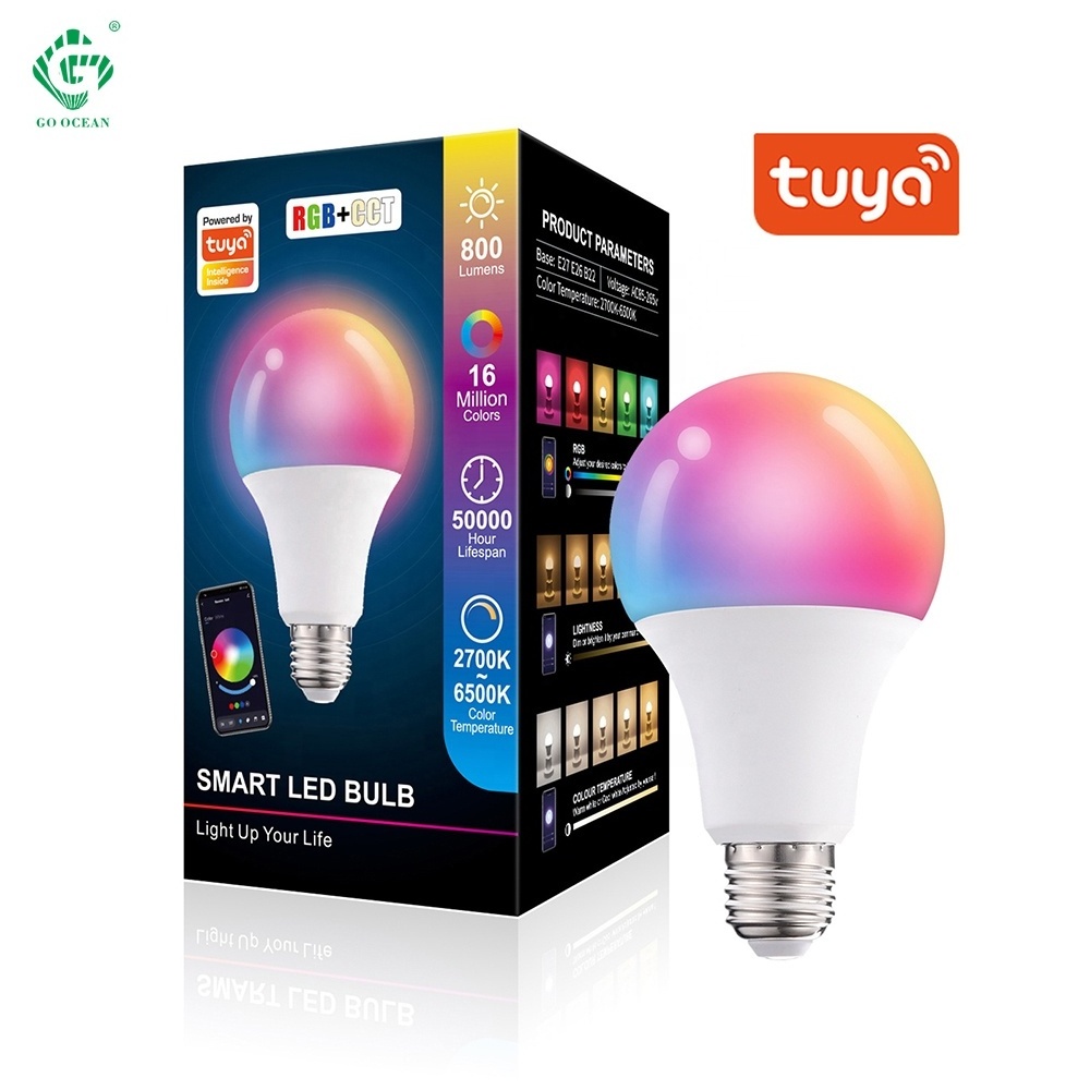 Tuya Alexa Lamp 10w 15w Lightbulb B22 E26 E27 Bulb Lamp Smart Led Bulb Smart Bulb Wifi Rgb AC Luces Led Bluetooth Lamp