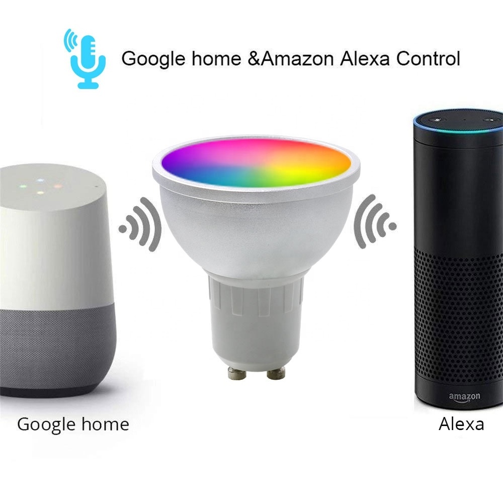 Alexa Smart Bulb RGB Tuya Spotlight Lightbulb Smart Light Bulb WIFI GU10 Smart Bulbs