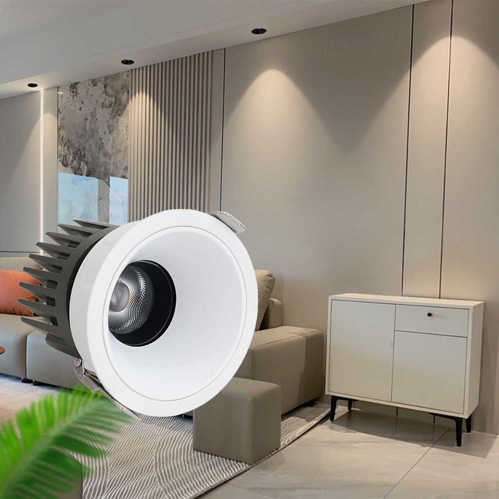 New Antiglare Trimless Commercial Lighting COB Downlight 7W Recessed Lighting Spot Lights