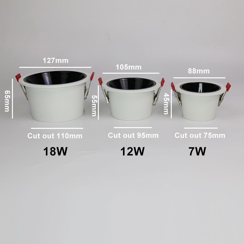 New Design Antiglare Trimless Embedded Adjustable Led Downlight For Hotel Project Down Lights