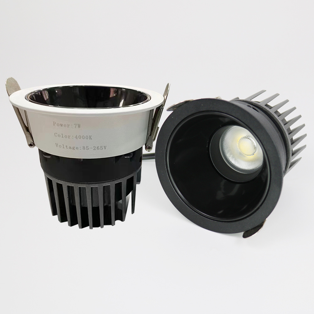 7W Anti Glare Ceiling Down Lights Surface Mounted Recessed Led Downlights Trimless Round Recessed Cob Down Light