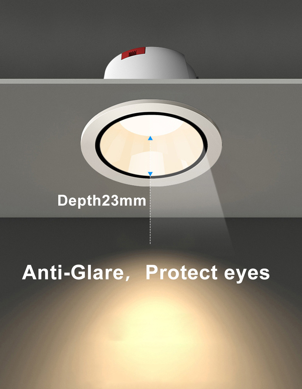 New Design Antiglare Trimless Embedded Adjustable Led Downlight For Hotel Project Down Lights