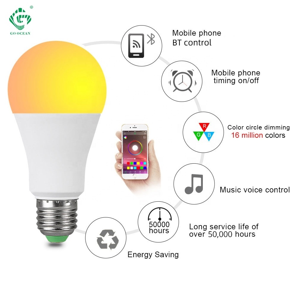 15W B22 E27 Bulb Lamp LED Smart Light Bulb RGB Smart Bulb Alexa Lamp Energy Saving Lightbulbs