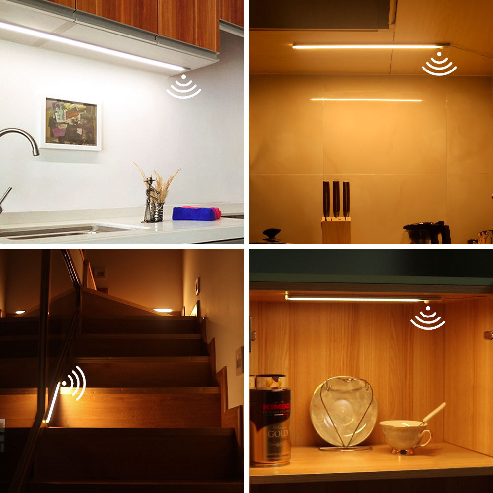 Ultra Slim Human Body Sense Lamp Indoor Lighting Motion Sensor Under Kitchen 40CM Led Cabinet Closet Lights