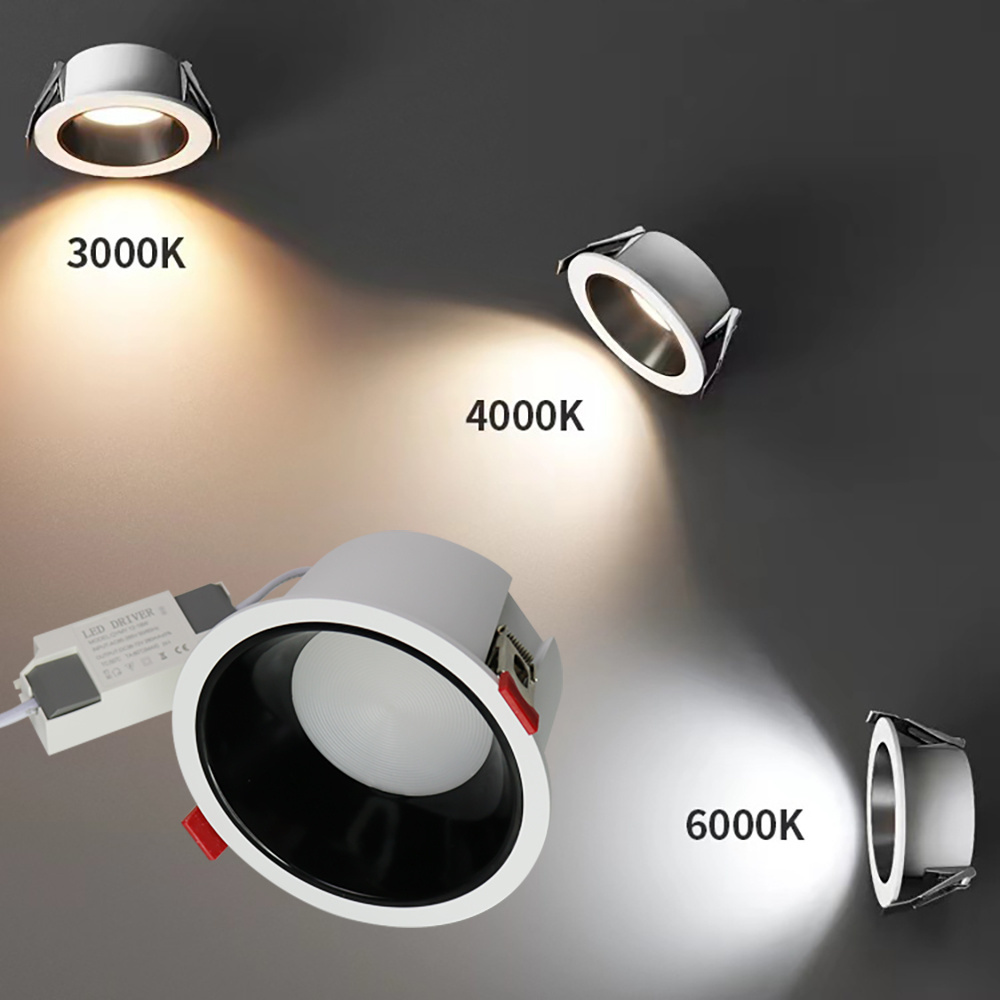 New Design Antiglare Trimless Embedded Adjustable Led Downlight For Hotel Project Down Lights