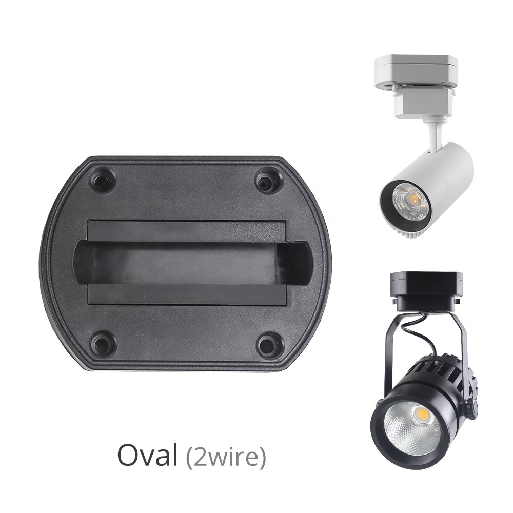 Circular 2 wire 3 wire track light accessories surface mount rail ceiling track rail