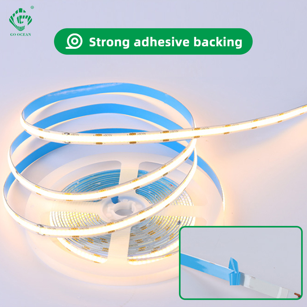 Factory Wholesale 12V 320D 8mm Flexible Tape Light COB Led Strip Lights For Home Office Building