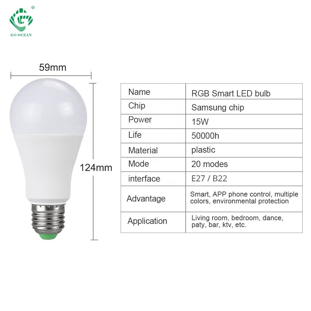 Light Bulb LED Smart Lamp BT RGB B22 E27 Bulb Lamp Lightbulbs Alexa Lamp Energy Saving Smart Bulbs