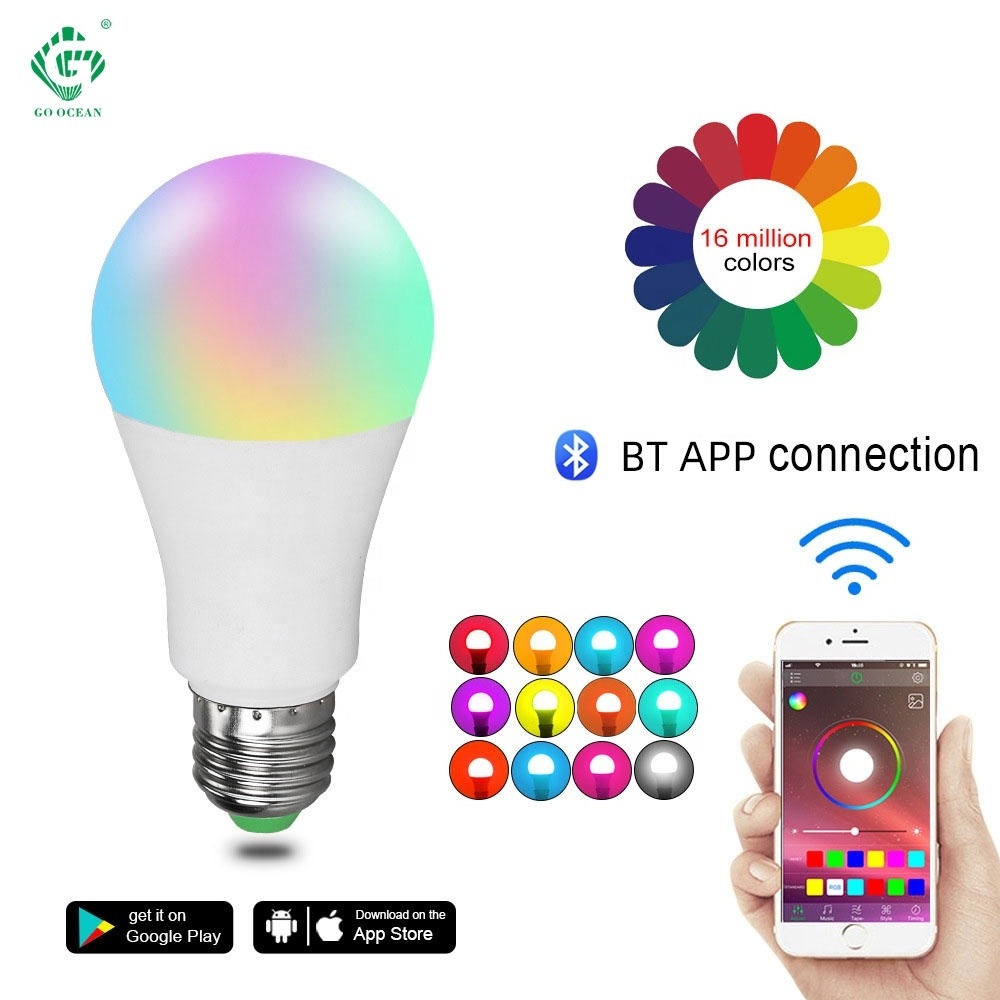 Chinese Manufacturers Lightbulbs BT 15W B22 E27 Bulb Lamp Energy Saving Color Changing LED Smart Bulb RGB