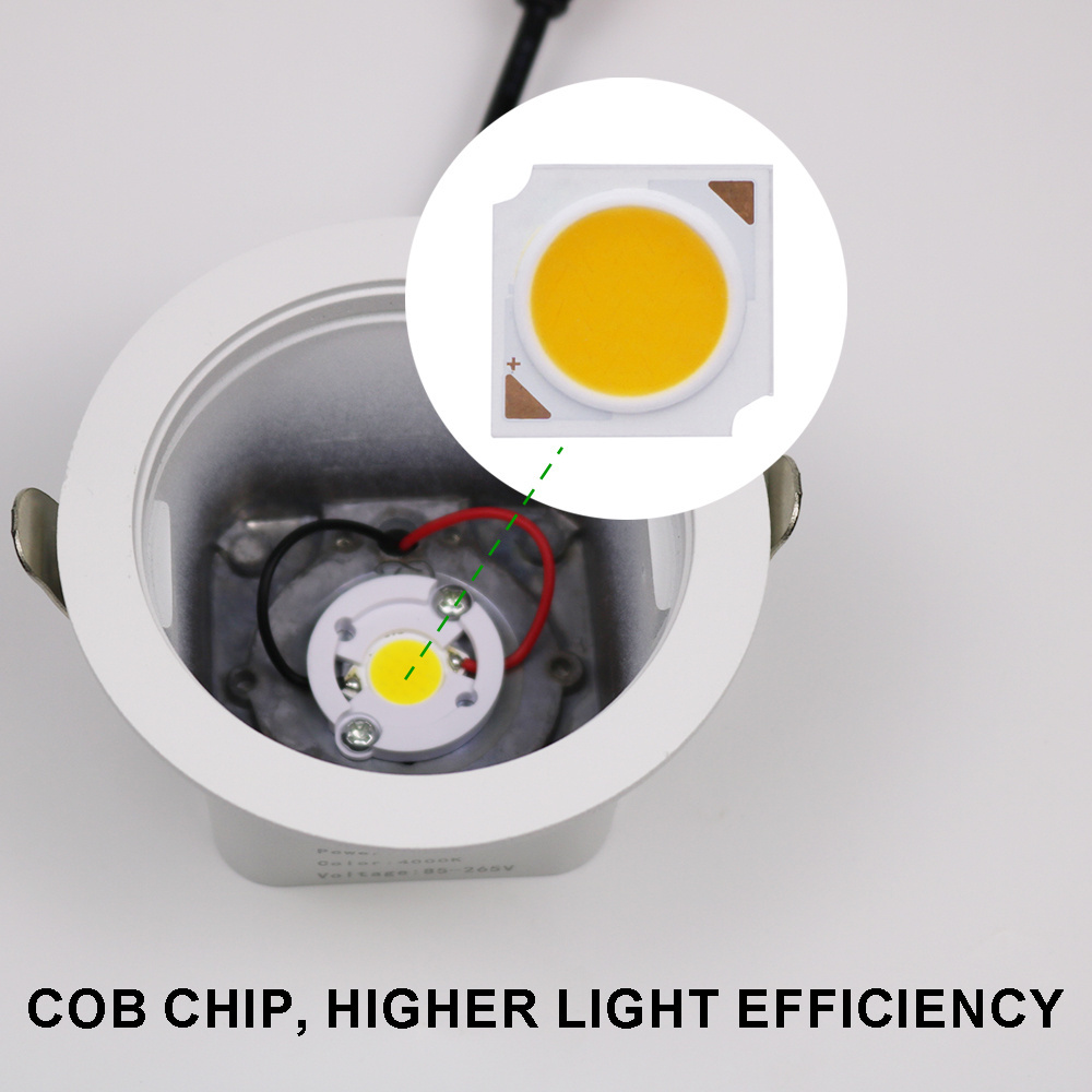 Wholesale Antiglare Trimless Aluminum Down Light Commercial Lighting For Hotel 7W 18W 24W Recessed Cob Led Downlight