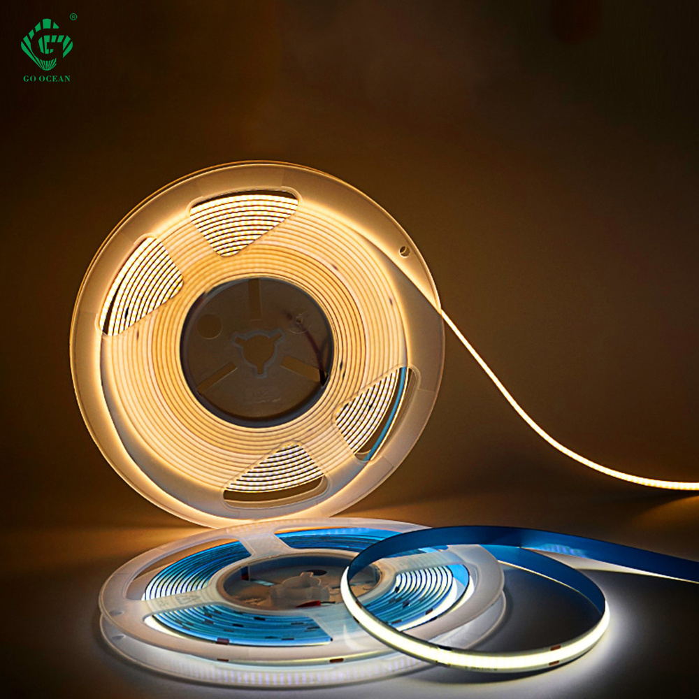 Factory Wholesale 12V 320D 8mm Flexible Tape Light COB Led Strip Lights For Home Office Building