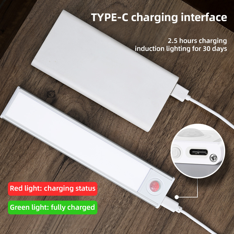 USB Magnetic Rechargeable Motion Sensor 30CM Night Lamp Kitchen Light Under Wireless Led Cabinet Lights