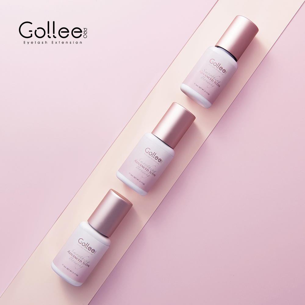 Gollee Pink Glue Low Humidity Color Super Strong Cluster Long Last Diy Adhesive Korea Pink Eye Lash Extension Glue Lashes Glue