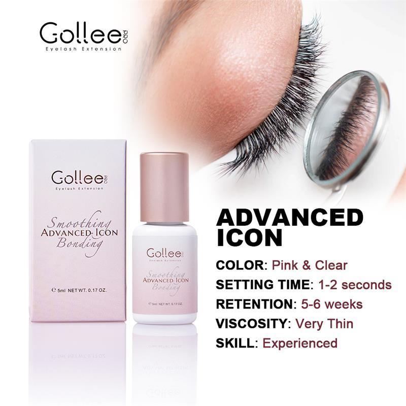 Gollee best selling white eyelash glue wholesale bulk eyelash glue for sensitive eyes strong hold eyelash glue bling bottle