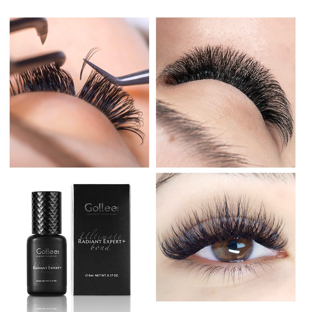 Gollee Low Humidity Super Lasting Oil Proof Permanent Black Eyelash Extension Glue 5-6 Weeks